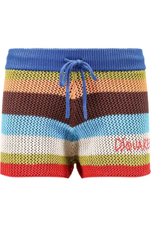Dsquared2 Korte broeken, Dames, Veelkleurig, S, Katoen, Lichtblauwe Shorts met Elastische Taille