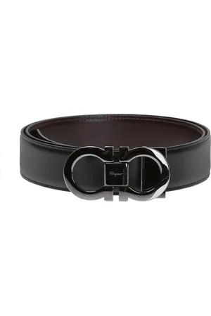 Salvatore Ferragamo Accessoires, Heren, Bruin, 85 CM, Leer, Omkeerbare leren riem
