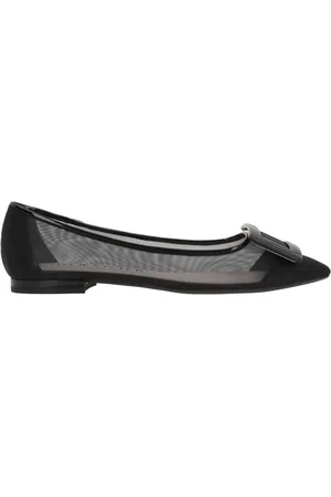 Roger Vivier Schoenen, Dames, Zwart, 35 EU, Zwarte Mesh Ballet Flats