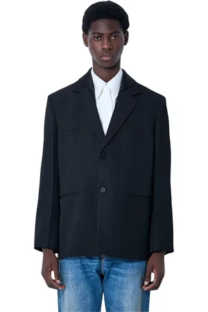 Jil Sander Jassen, Heren, Zwart, M, Dubbelkraag Blazer