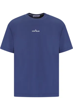 Stone Island Tops, Heren, Blauw, 2Xl, Kompas Logo T-shirt Blauw