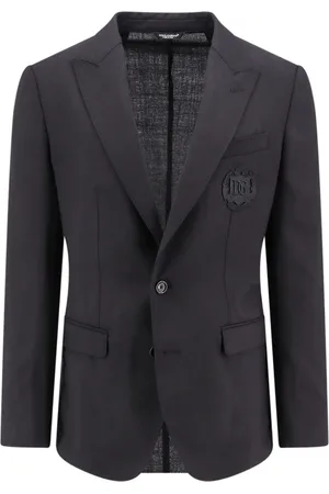 Dolce & Gabbana Jassen, Heren, Zwart, M, Wol, Zwart Wol Monopetto Kleding met Logo