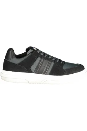 Tommy Hilfiger Schoenen, Heren, Zwart, 46 EU, Leer, Zwarte Leren Heren Sneaker