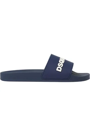 Dsquared2 Schoenen, Heren, Blauw, 45 EU, Comfortabele Rubberen Slippers Sandalen Blauw