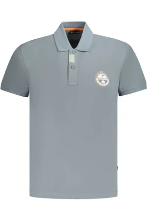 Napapijri Tops, Heren, Grijs, XL, Katoen, Grijze Katoenen Heren Poloshirt