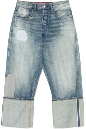 JUNYA WATANABE Jeans, Heren, Blauw, M, Indigo Blauwe Klassieke Knoopsluiting Jeans