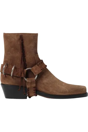 Buttero Schoenen, Dames, Bruin, 38 EU, Leer, Bruine Western Enkellaarzen