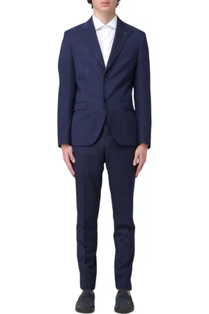 Manuel Ritz Pakken, Heren, Blauw, M, Leer, Blauw Slim Fit Pak