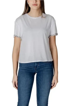 Liu Jo Tops, Dames, Wit, S, Katoen, Wit Katoenen T-Shirt