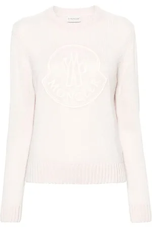 Moncler Truien, Dames, Wit, S, Stijlvolle Gebreide Kleding voor Trendy Looks