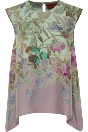 La DoubleJ Tops, Dames, Veelkleurig, S, Zijden Paarse Top