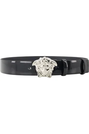 VERSACE Accessoires, Heren, Zwart, 90 CM, Medusa Leren Riem Lente-Zomer 2025