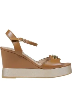 Liu Jo Schoenen, Dames, , 36 EU, Leer, Leren Sandaal met Bos Taurus