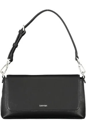 Calvin Klein Tassen, Dames, Zwart, ONE Size, Polyester, Zwarte Polyester Handtas met Afneembare Handvat
