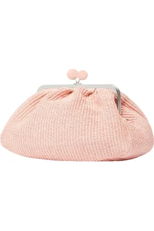 Max Mara Tassen, Dames, Roze, ONE Size, Katoen, Roze Pasticcino tas medium clutch rafia