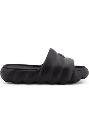 Moncler Schoenen, Dames, Zwart, 37 EU, Zwarte Sandalen met Logopatch