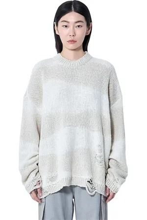 OUR LEGACY Truien, Dames, Wit, XS, Katoen, Versleten Crewneck Sweater