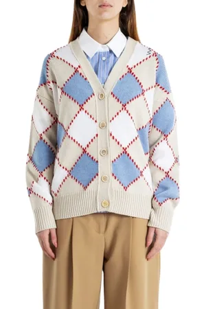 Marni Truien, Dames, Veelkleurig, M, Wol, Argyle wollen vest in pastelkleuren