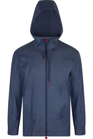 Kiton Jassen, Heren, Blauw, M, Katoen, Blauw Katoen Elastaan Standaard Herenkleding