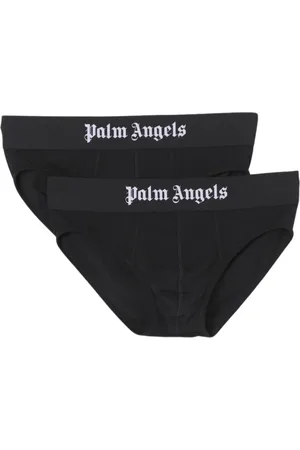 Palm Angels Ondergoed, Heren, Zwart, L, Katoen, Heren Wit Ondergoed 2Pack