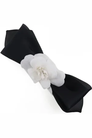 CHANEL Pre-owned, Dames, Zwart, ONE Size, Satijn, Pre-owned Canvas hair-accessories