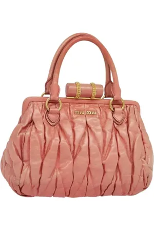 Miu Miu Pre-owned, Dames, Roze, ONE Size, Leer, Tweedehands leren handtassen