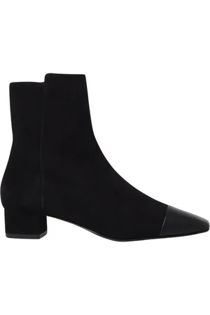 Aquazzura Schoenen, Dames, Zwart, 36 EU, Suède, Zwarte Suède Strik Enkellaarzen
