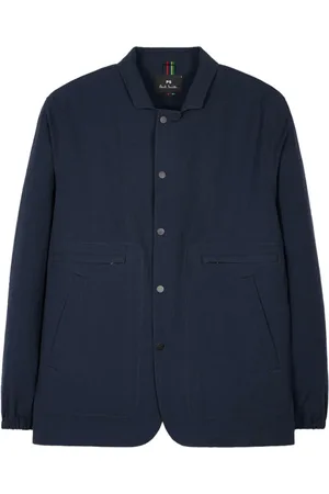 Paul Smith Jassen, Heren, Blauw, M, Katoen, Marineblauwe Textuurjas met Stretch