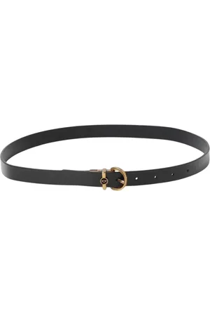 Pinko Accessoires, Dames, Zwart, M, Elegant Ivoor Leren Riem