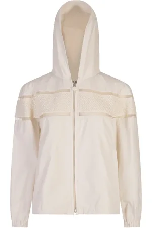 Moncler Jassen, Dames, Wit, M, Katoen, Witte Hoodie met Zijden Juk