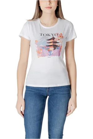 Liu Jo Tops, Dames, Wit, M, Katoen, Moderne katoenen T-shirt met veelzijdig ontwerp