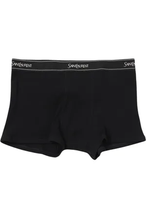 Saint Laurent Ondergoed, Heren, Zwart, S, Katoen, Klassiek Zwart Geribbelde Boxer Briefs
