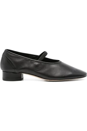 Aeyde Schoenen, Dames, Zwart, 39 EU, Leer, Zwarte Leren Vierkante Neus Instappers