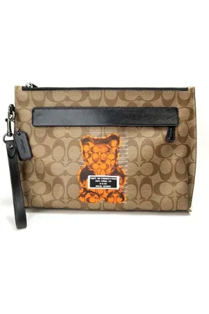Coach Pre-owned, Dames, Bruin, ONE Size, Pre-owned Canvas clutches