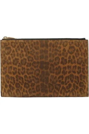 Saint Laurent Pre-owned, Dames, Bruin, ONE Size, Leer, Pre-owned Leather clutches