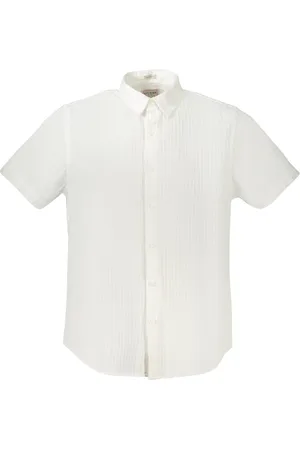 Guess Overhemden, Heren, Wit, L, Korte Mouw Overhemd Wit Mannen