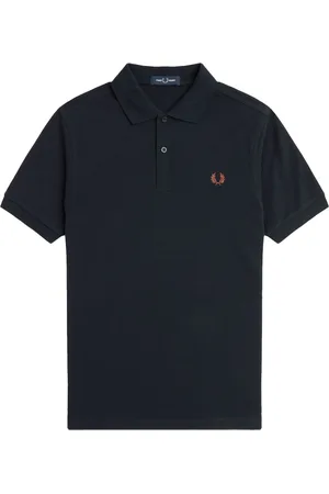 Fred Perry Tops, Heren, Blauw, XL, Katoen, Effen Polo met Gestreepte Kraag en Mouwen