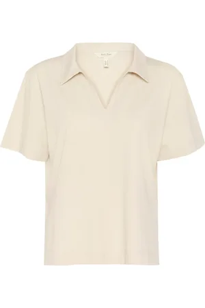Part Two Tops, Dames, Bruin, L, Franse Eik Tee met V-Hals