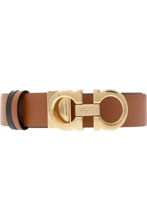 Salvatore Ferragamo Accessoires, Dames, Bruin, 95 CM, Leer, Omkeerbare riem met logo