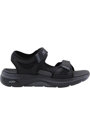 Skechers Schoenen, Heren, Zwart, 40 EU, Stijlvolle Sandaal met Dobber Detail