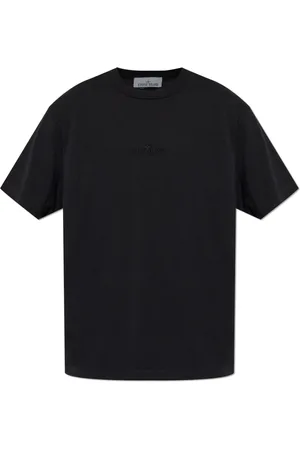 Stone Island Tops, Heren, Zwart, 2Xl, Katoen, T-shirt met logo