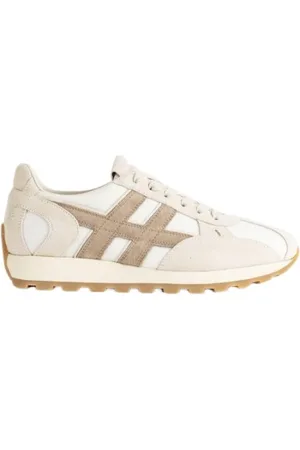 Hogan Schoenen, Heren, , 44 1/2 EU, Leer, Ivoor Sneakers met Bruine Details