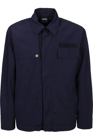 Aspesi Jassen, Heren, Blauw, M, Blauwe Makoa Shirt Blouses
