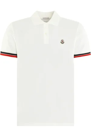 Moncler Tops, Heren, Wit, M, Heren Polo Slim Fit