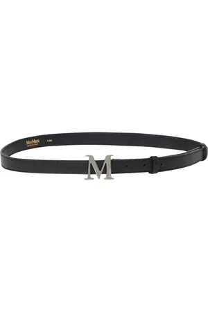 Max Mara Accessoires, Dames, Zwart, M, Zwarte Leren Taille Riem