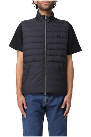 Moose Knuckles Jassen, Heren, Zwart, S, Gewatteerde Zwarte Vest voor Mannen