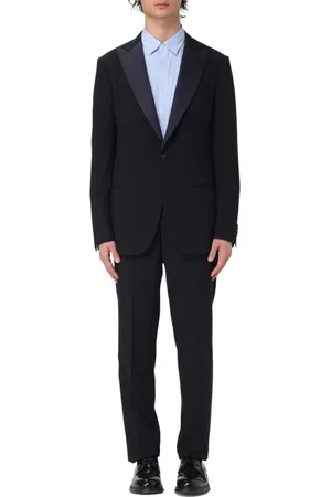 Giorgio Armani Pakken, Heren, Blauw, M, Leer, Elegant Slim Fit Blauw Pak