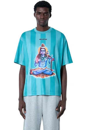 AWAKE NY Tops, Heren, Veelkleurig, 2Xl, Katoen, Katoenen Jersey Logo Motif T-Shirt