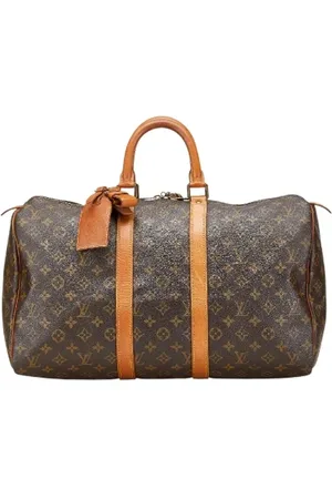 LOUIS VUITTON Pre-owned, Dames, Bruin, ONE Size, Leer, Pre-owned Canvas travel-bags