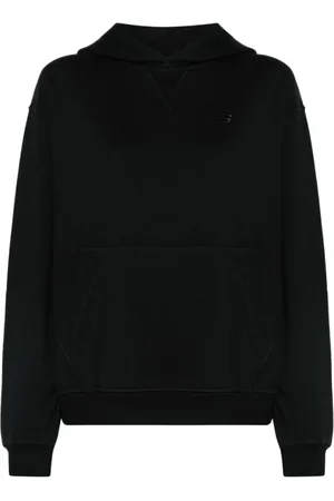 New Balance Sweatshirts & Hoodies, Dames, Zwart, M, Katoen, Zwarte hoodie met geborduurd logo
